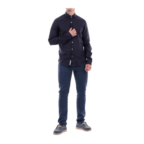 YESZEE Camicia in lino Camicia Uomo alla francese in lino Blu P24-YESZEEC505UP00-0710-M - Francavilla Moda